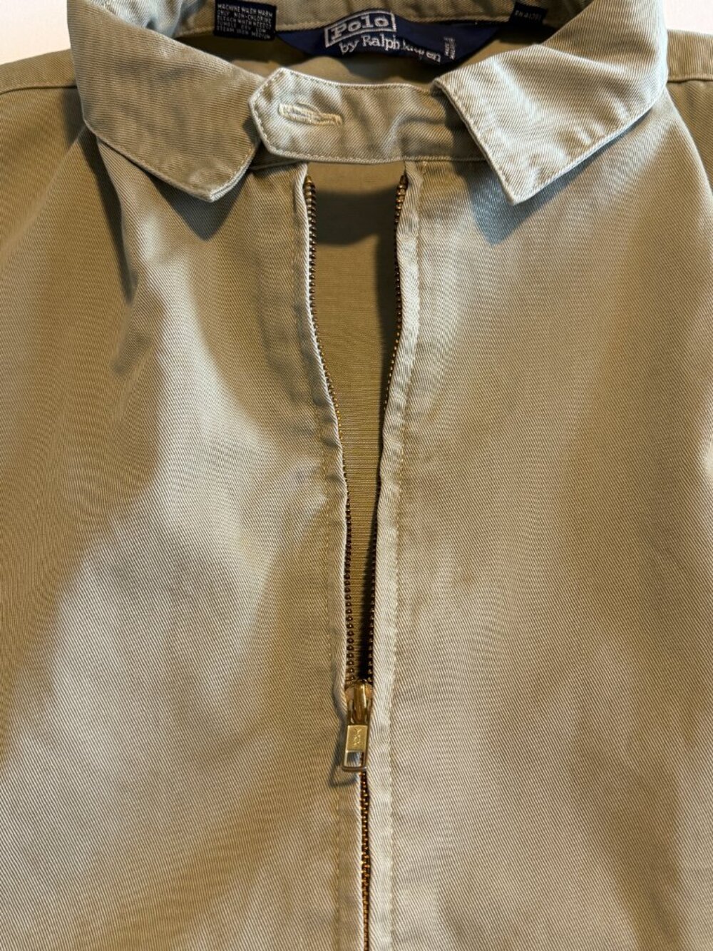 Vintage 80s POLO RALPH LAUREN Khaki Tan Harrington Jacket XL - Picture 5 of 12